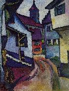 Street with church in Kandern August Macke